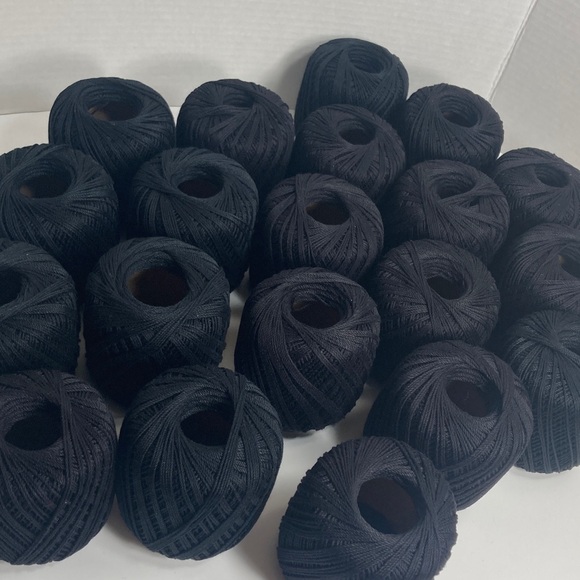 20 Spools Crochet Thread Black Bundle #11